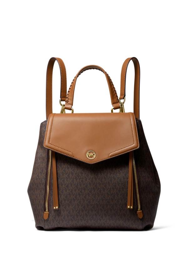 Damske Batohy Michael Kors Freya Medium Logo Čokoláda Žlté - Kabelky Michael Kors Nejlevnejsi | RBWTA-9743